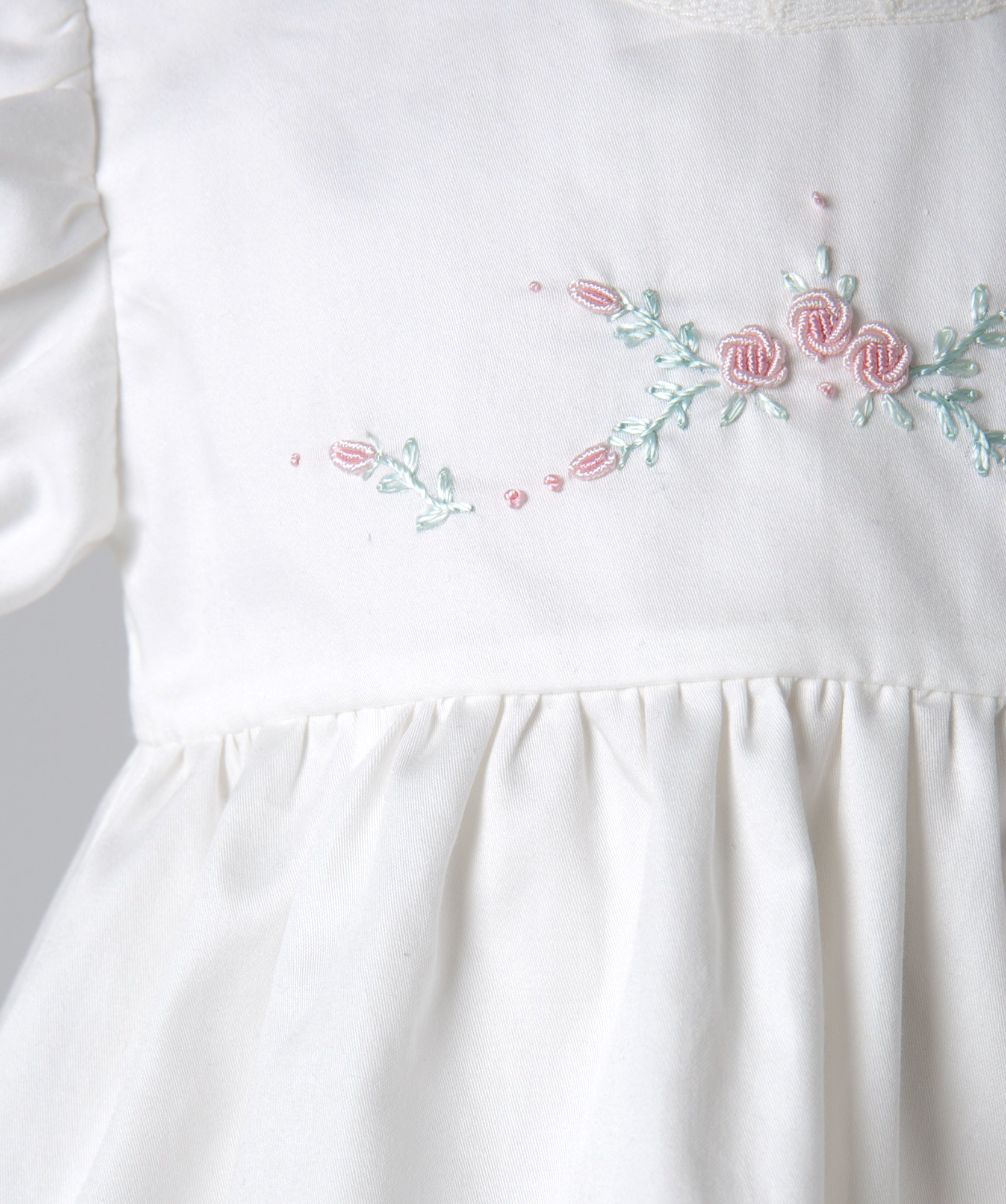 04002 WHITE PEARL HANDMADE BABY GIRL DRESS