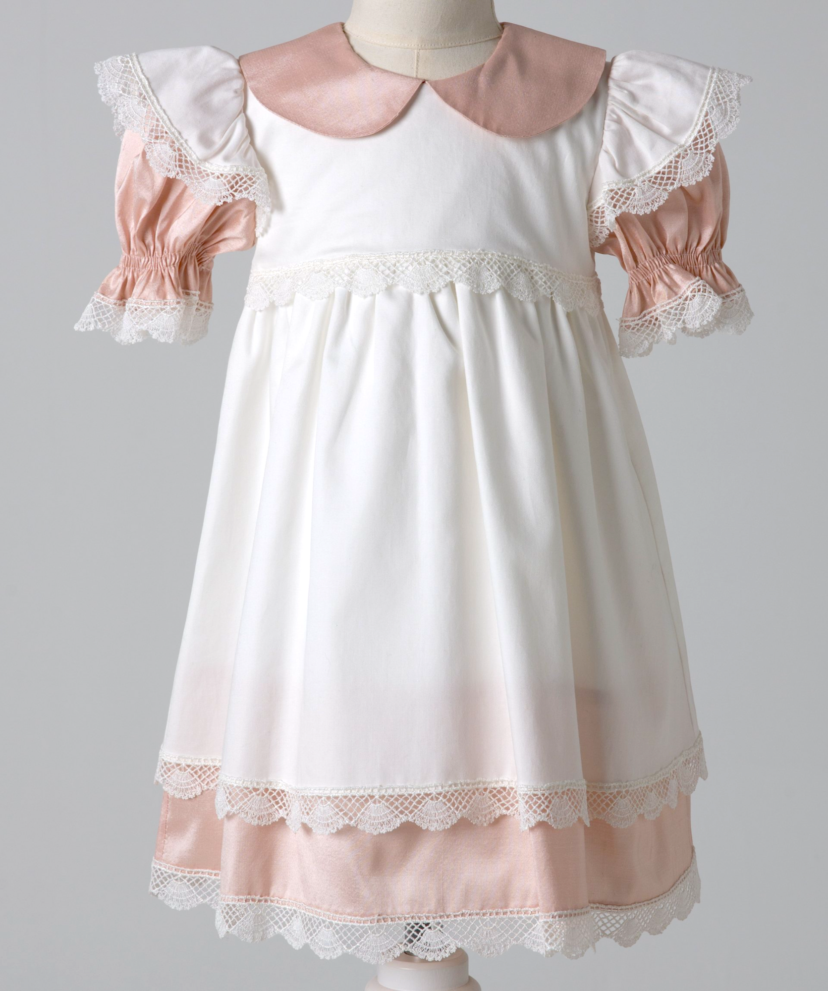 04021 DOUBLE SLUB SILK HANDMADE BABY GIRL DRESS