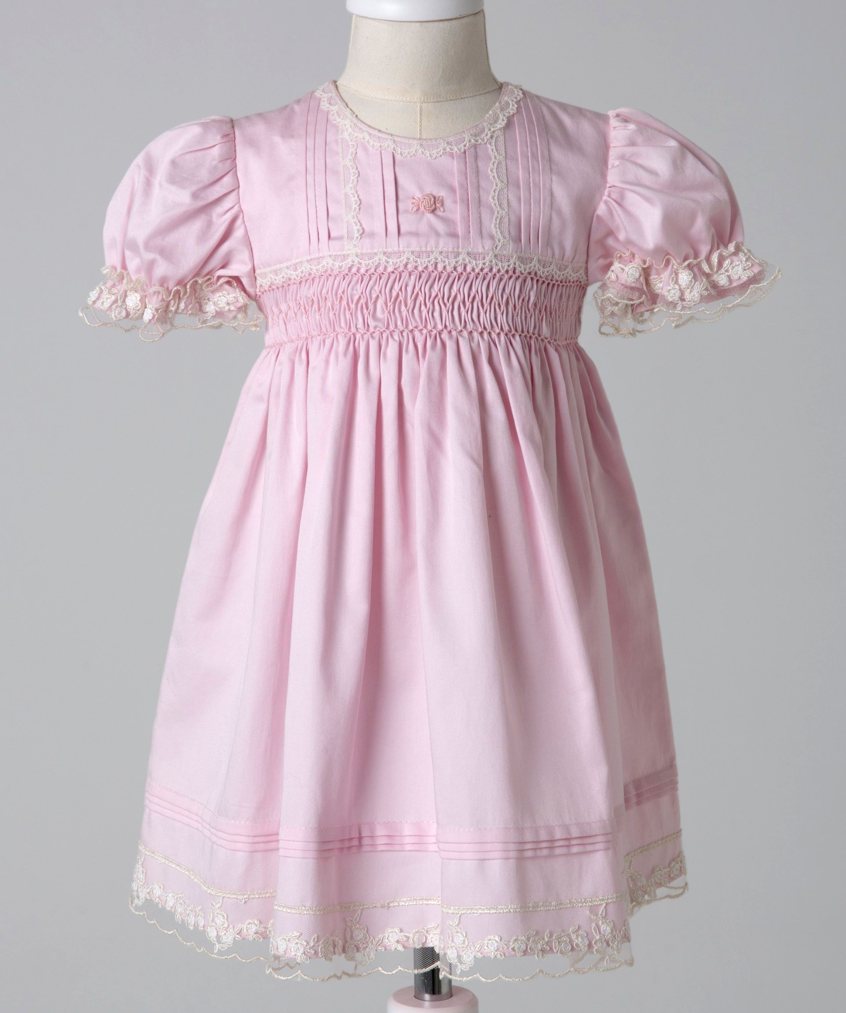 04016 SPRING ROSE HANDMADE BABY GIRL DRESS