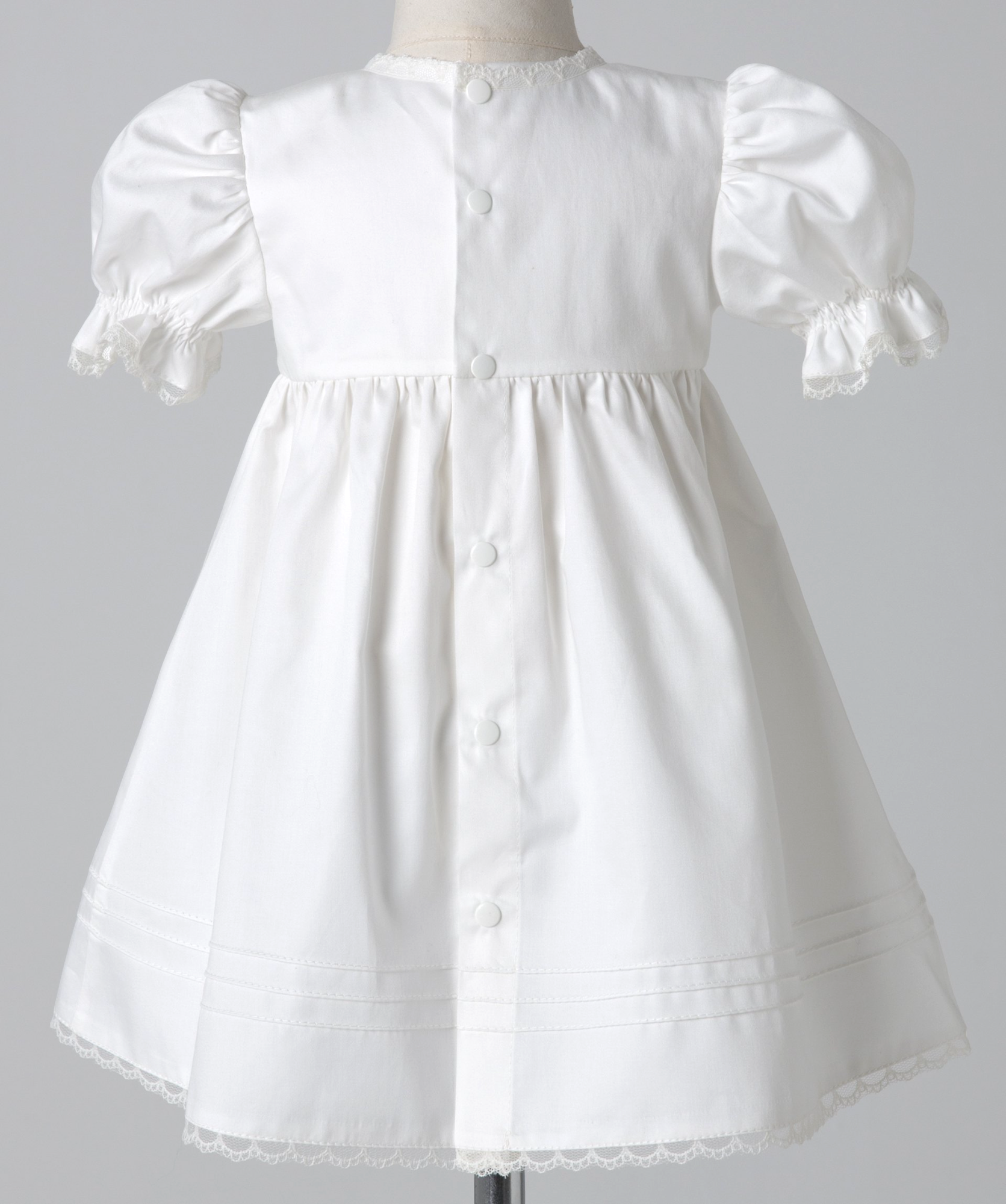 04002 WHITE PEARL HANDMADE BABY GIRL DRESS