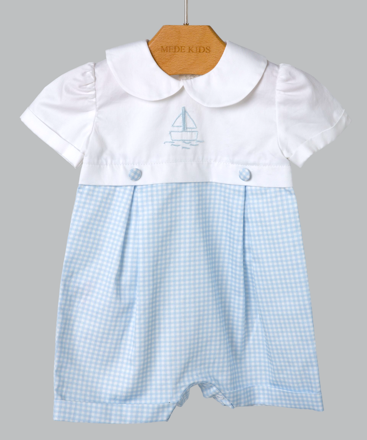 05049 HANDMADE BUTTONED SHORT ROMPER