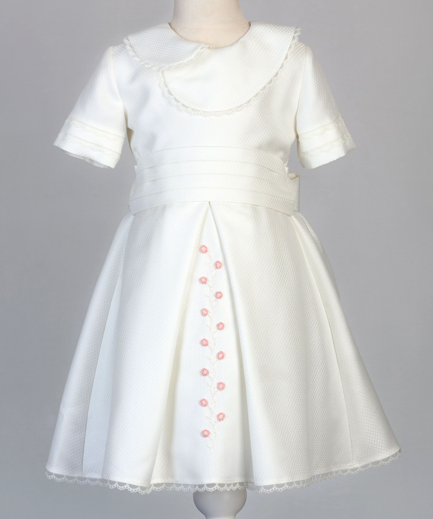 04039 ROSE ROAD HANDMADE BABY GIRL DRESS WHITE