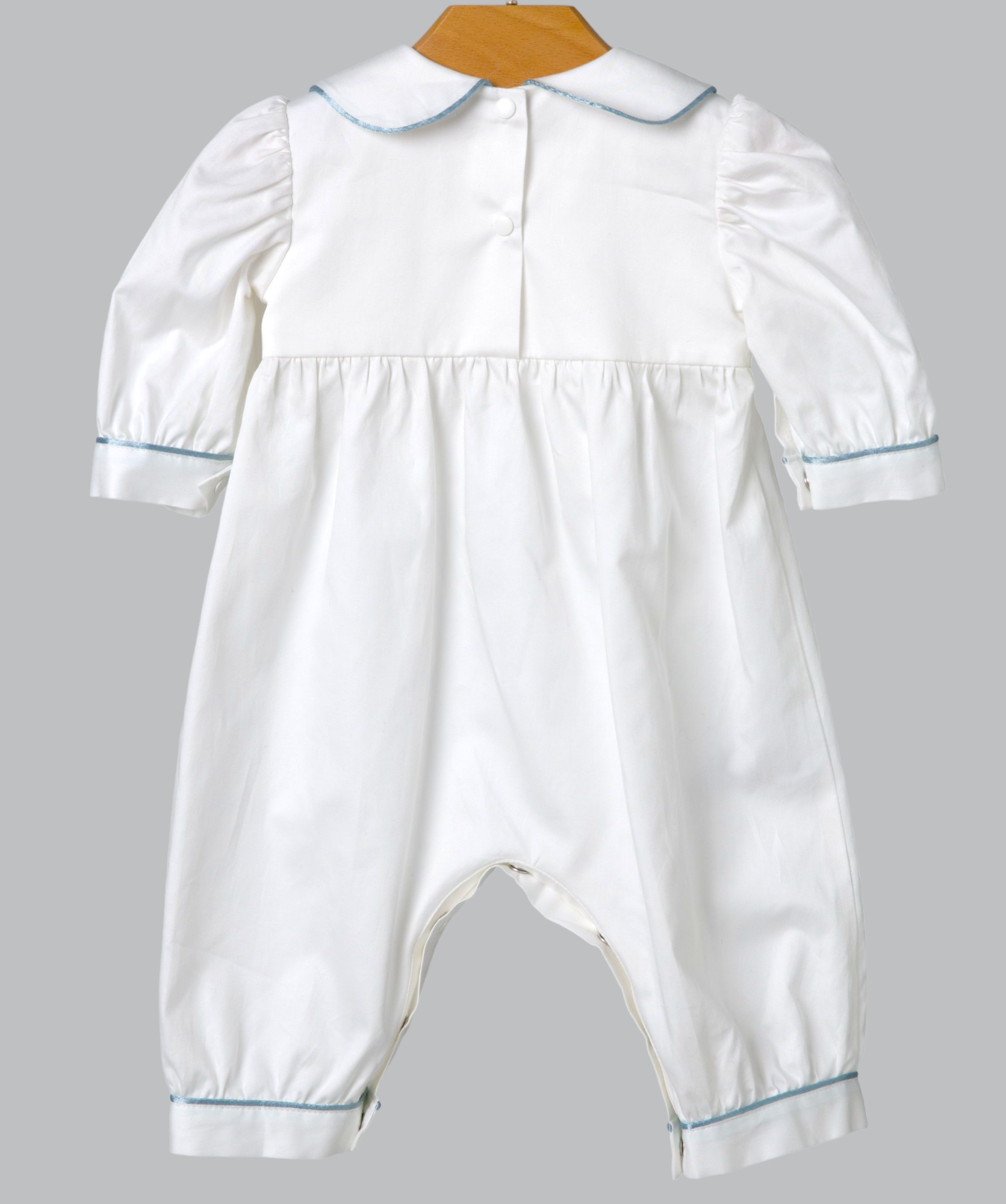 05056 HANDMADE PLITTING WITH RIBBON EMBROIDERY ROMPER