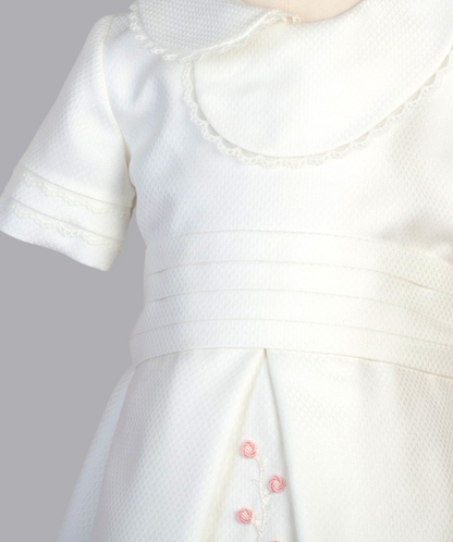 04039 ROSE ROAD HANDMADE BABY GIRL DRESS WHITE