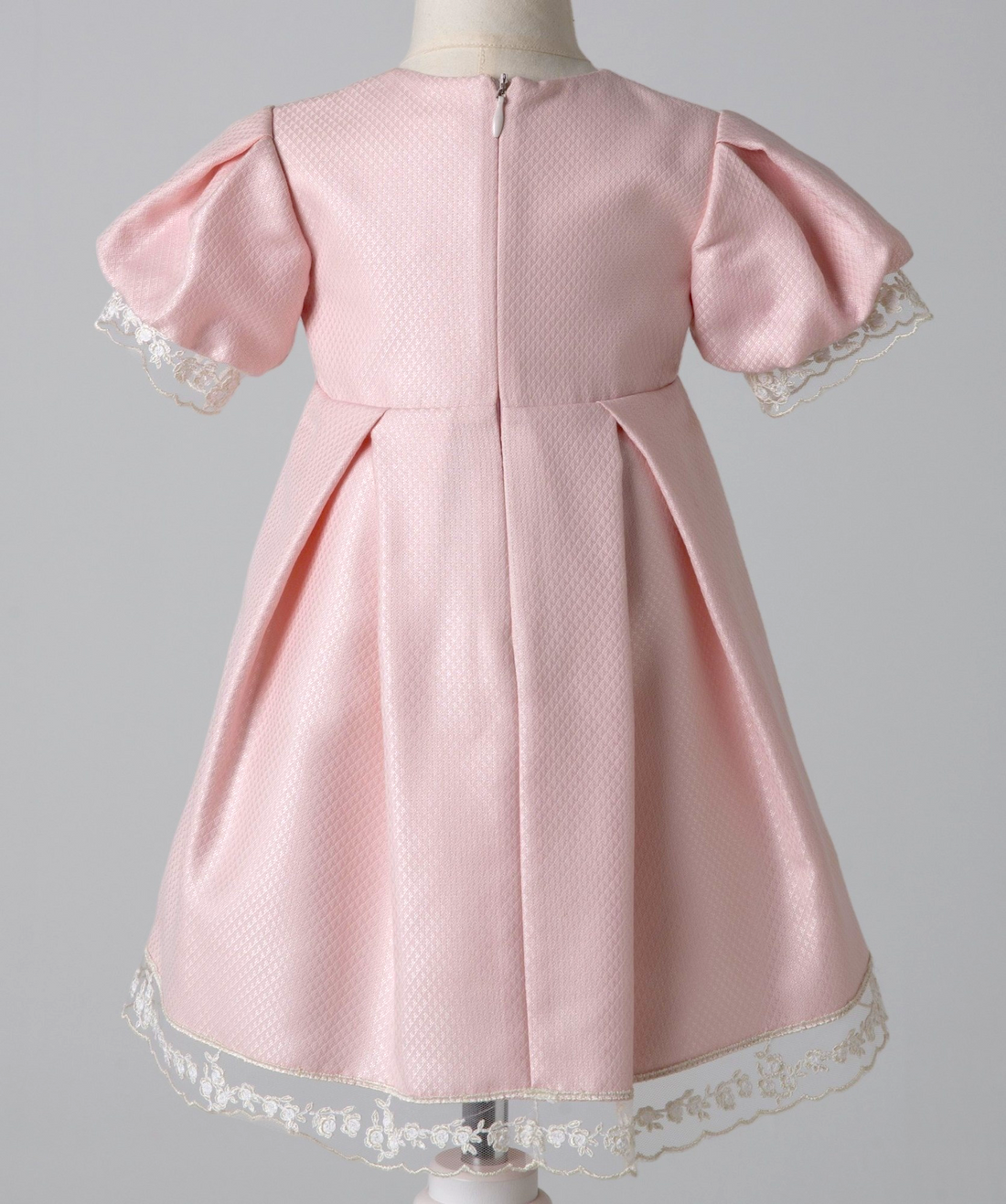 04038 BUTTONED HANDMADE BABY GIRL DRESS-PINK