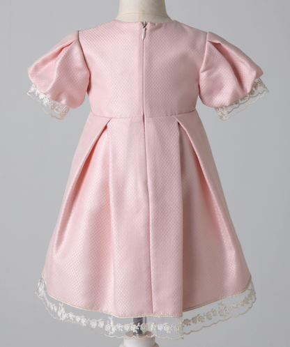 04038 BUTTONED HANDMADE BABY GIRL DRESS-PINK