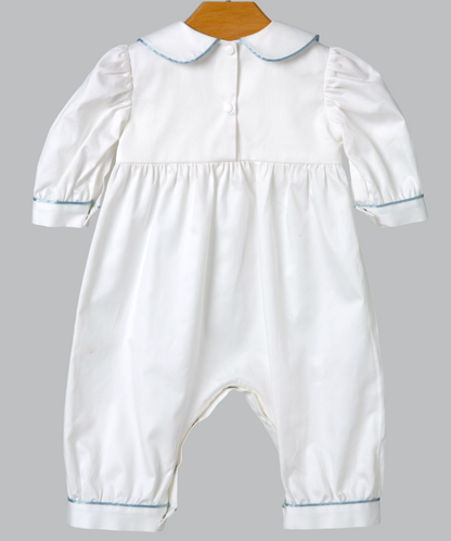 05062 HANDMADE PLITTING WITH RIBBON EMBROIDERY ROMPER