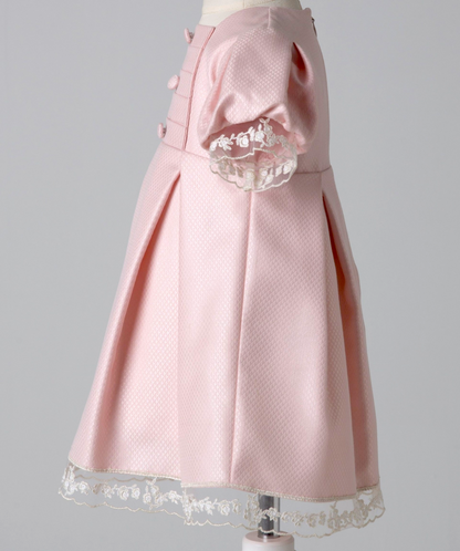 04038 BUTTONED HANDMADE BABY GIRL DRESS-PINK