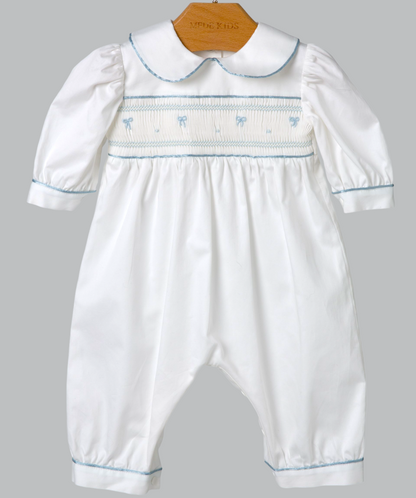 05062 HANDMADE PLITTING WITH RIBBON EMBROIDERY ROMPER