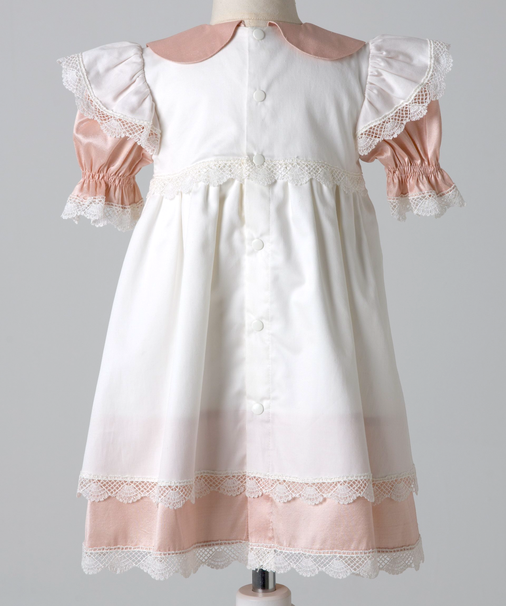 04021 DOUBLE SLUB SILK HANDMADE BABY GIRL DRESS