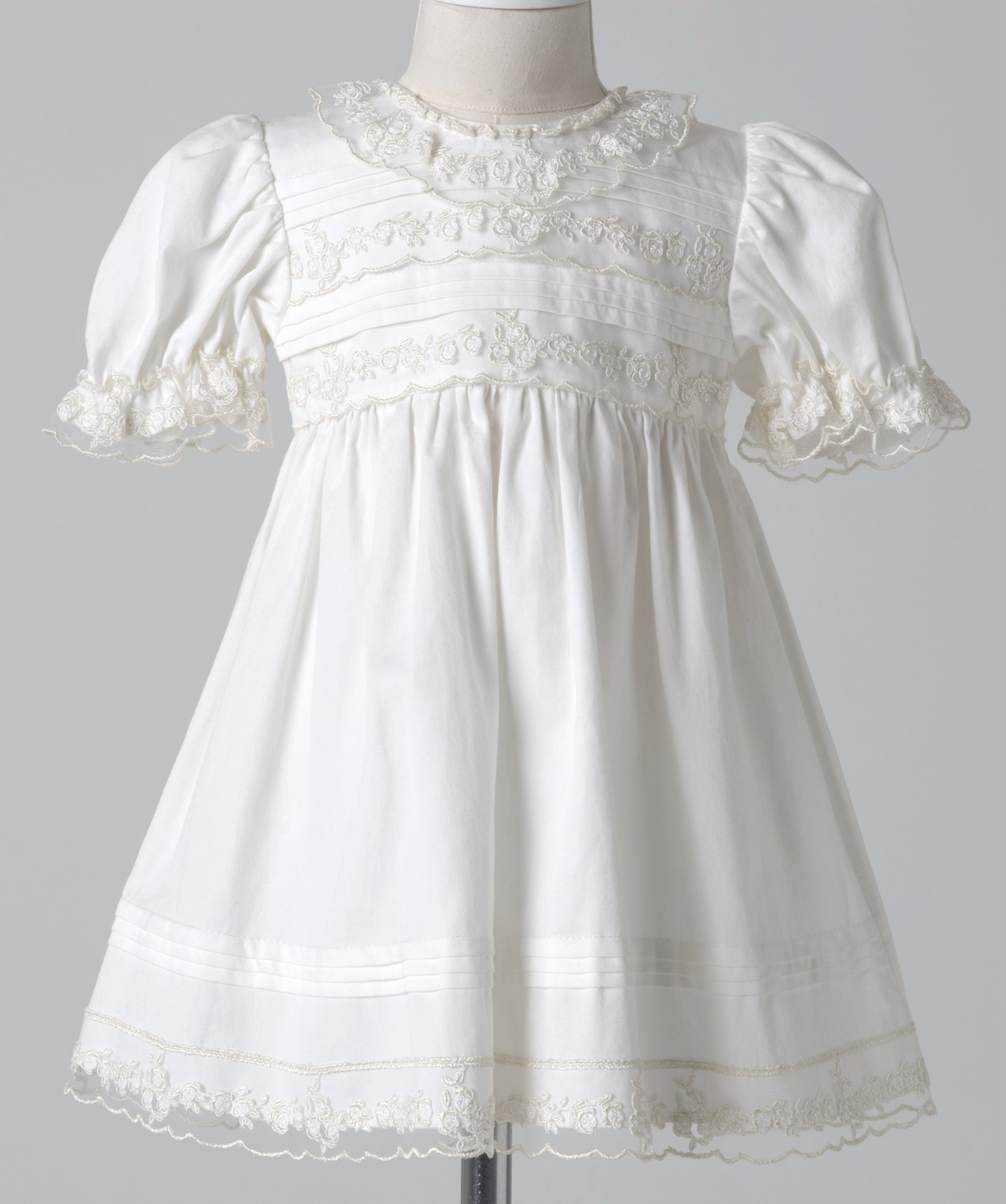 04013 DANTELA COTTON SATIN HANDMADE BABY GIRL DRESS