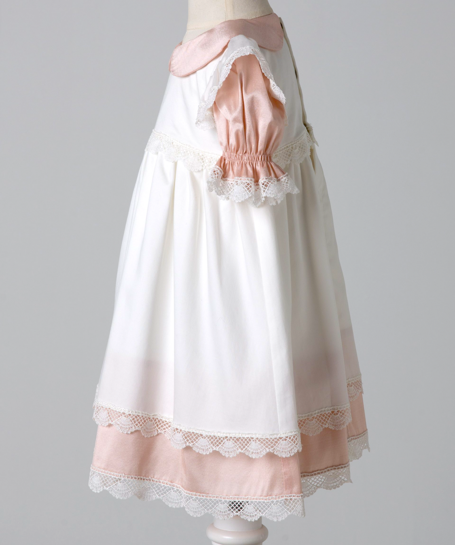 04021 DOUBLE SLUB SILK HANDMADE BABY GIRL DRESS