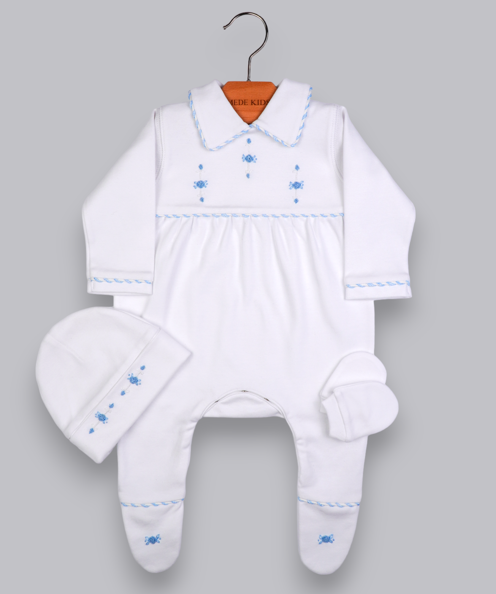 41029 ROSE ROAD HANDMADE EMBROIDERY NEWBORN OUTFIT 5-PCS SET