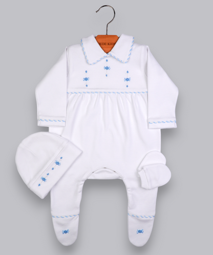 41029 ROSE ROAD HANDMADE EMBROIDERY NEWBORN OUTFIT 5-PCS SET