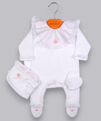 53001 ROSE HANDMADE EMBROIDERY NEWBORN OUTFIT 5-PCS SET