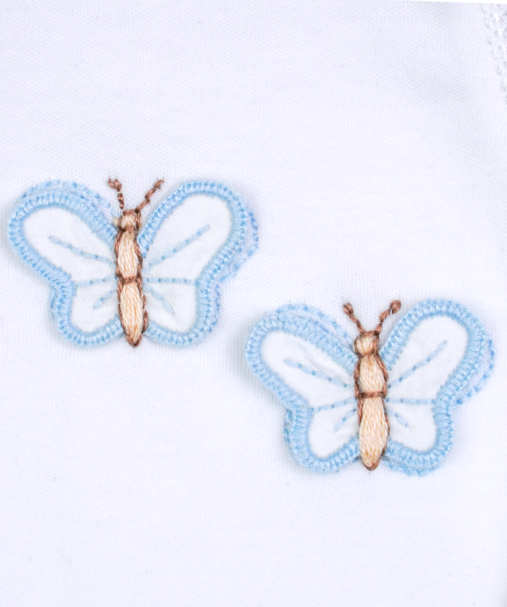 41025 BUTTERFLY HANDMADE EMBROIDERY NEWBORN OUTFIT 5-PCS SET BLUE