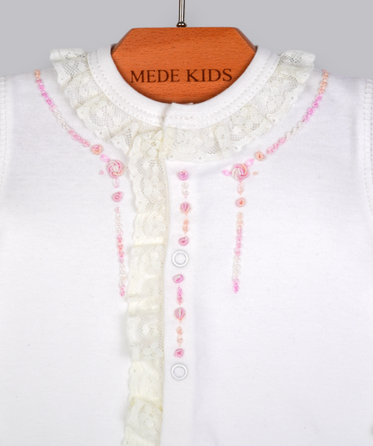 41018 HANDMADE EMBROIDERY NEWBORN OUTFIT 5-PCS SET