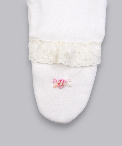 26016 HANDMADE EMBROIDERY FOOTIE 3-PCS