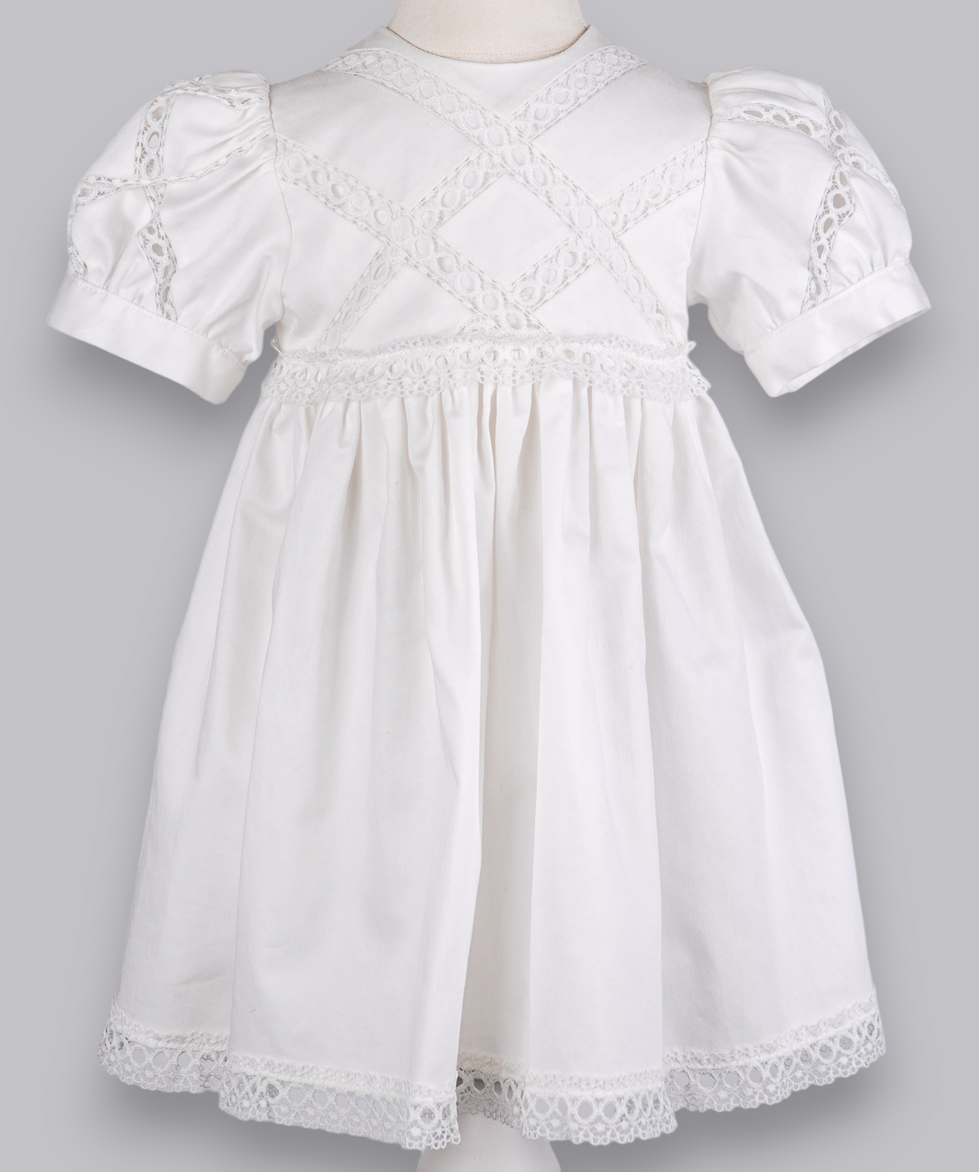 04132 CLASSIC LACE HANDMADE BABY GIRL DRESS