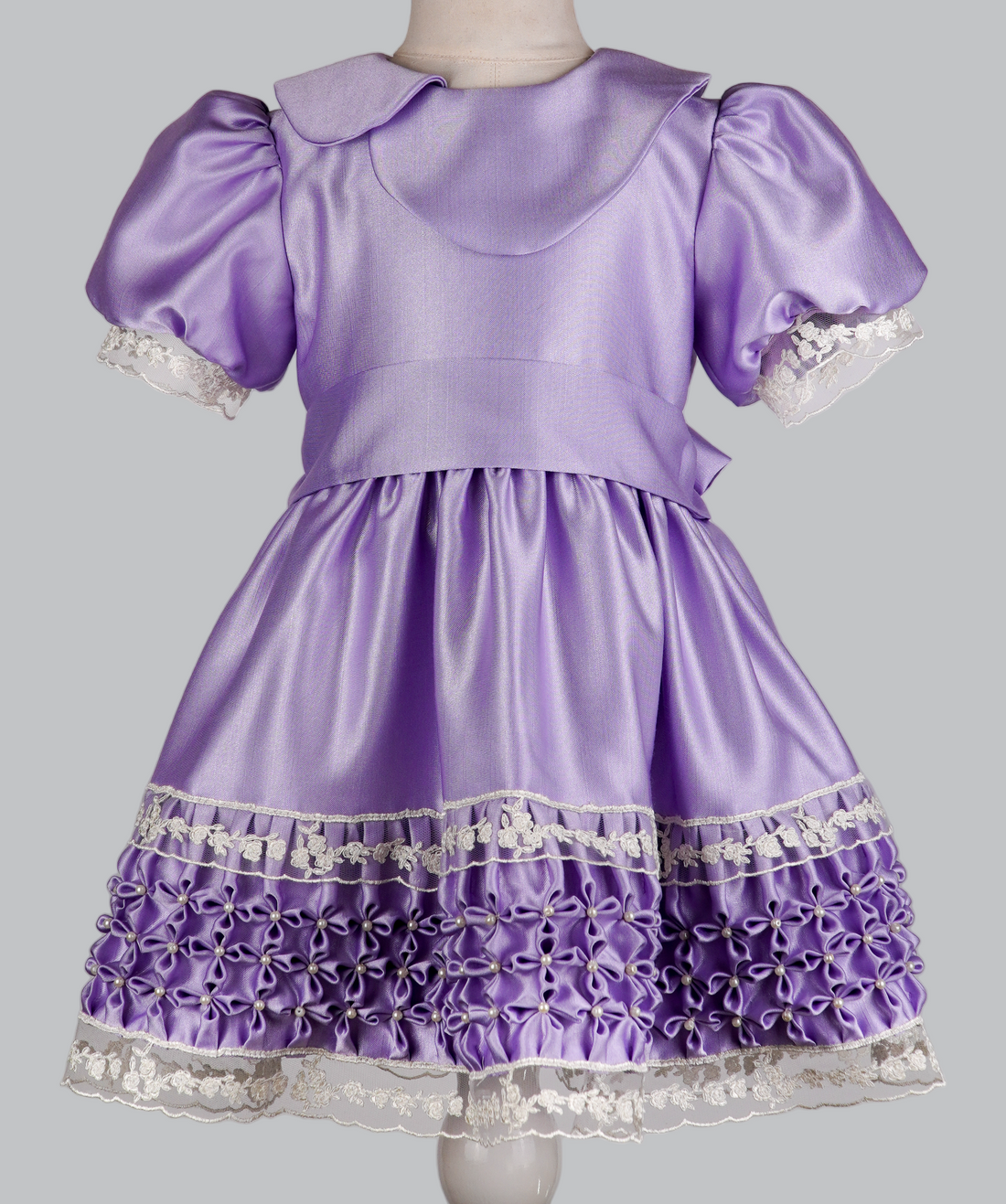 04032 MELINA HANDMADE BABY GIRL DRESS-PURPLE