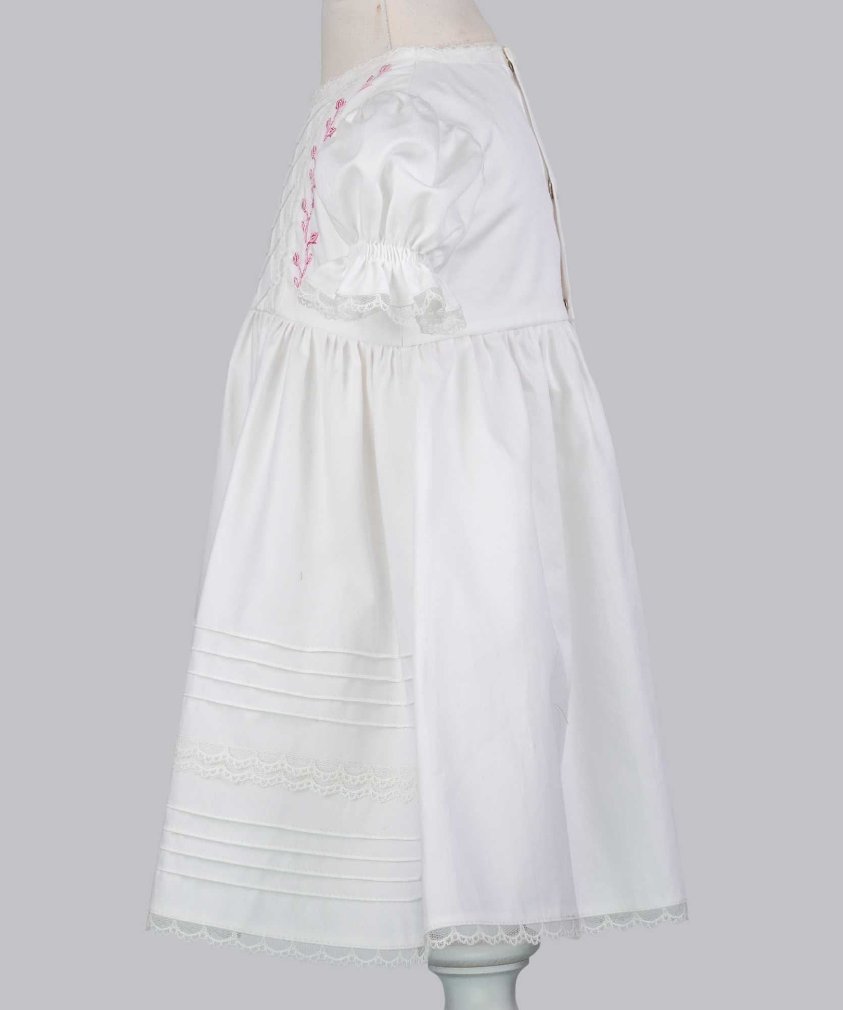 04126 ROSE WAY COTTON SATIN HANDMADE BABY GIRL DRESS