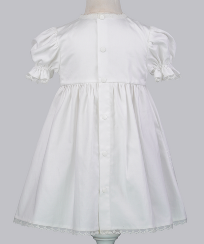 04126 ROSE WAY COTTON SATIN HANDMADE BABY GIRL DRESS