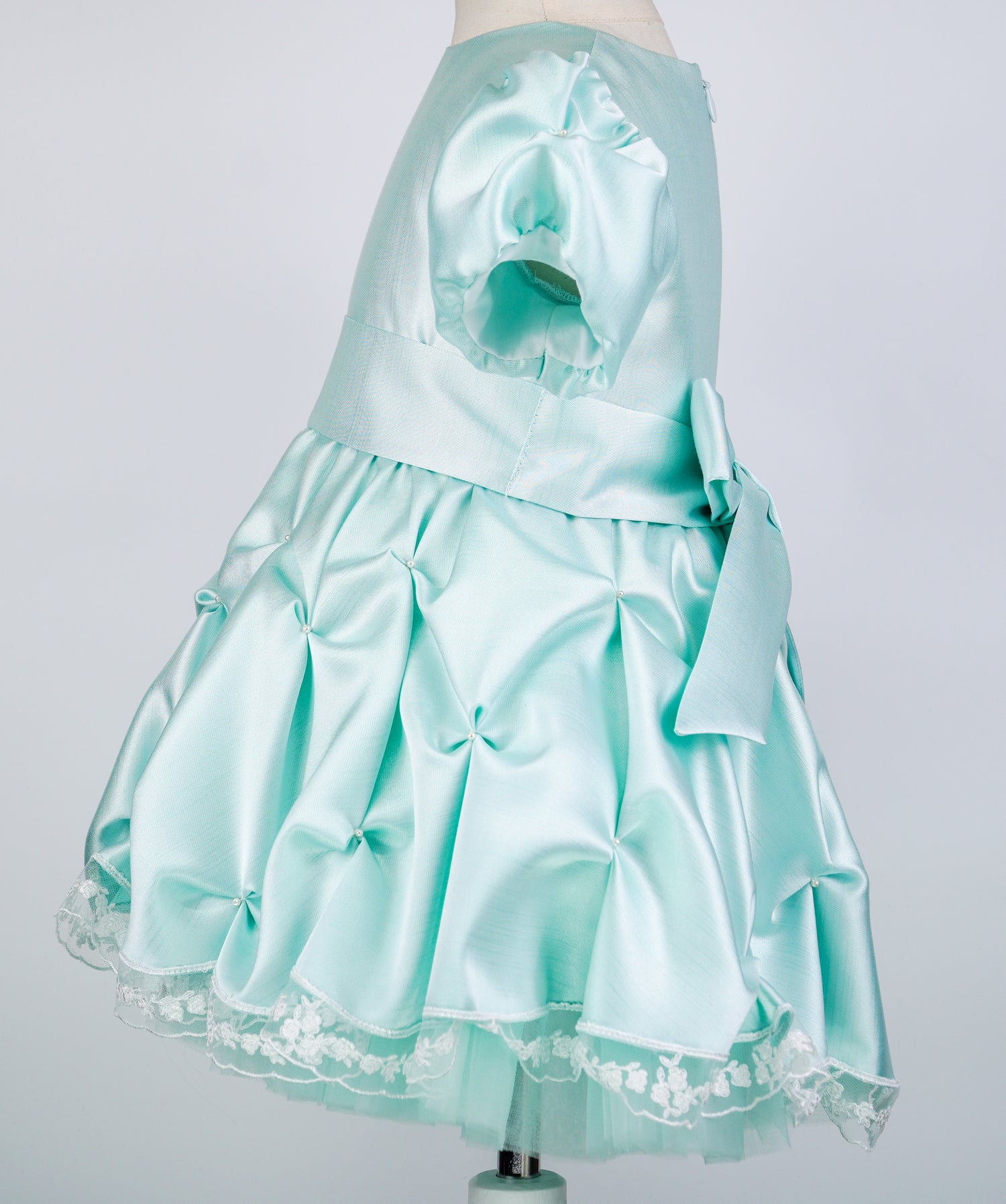 04044 CINDERELLA HANDMADE BABY GIRL DRESS-MINT GREEN