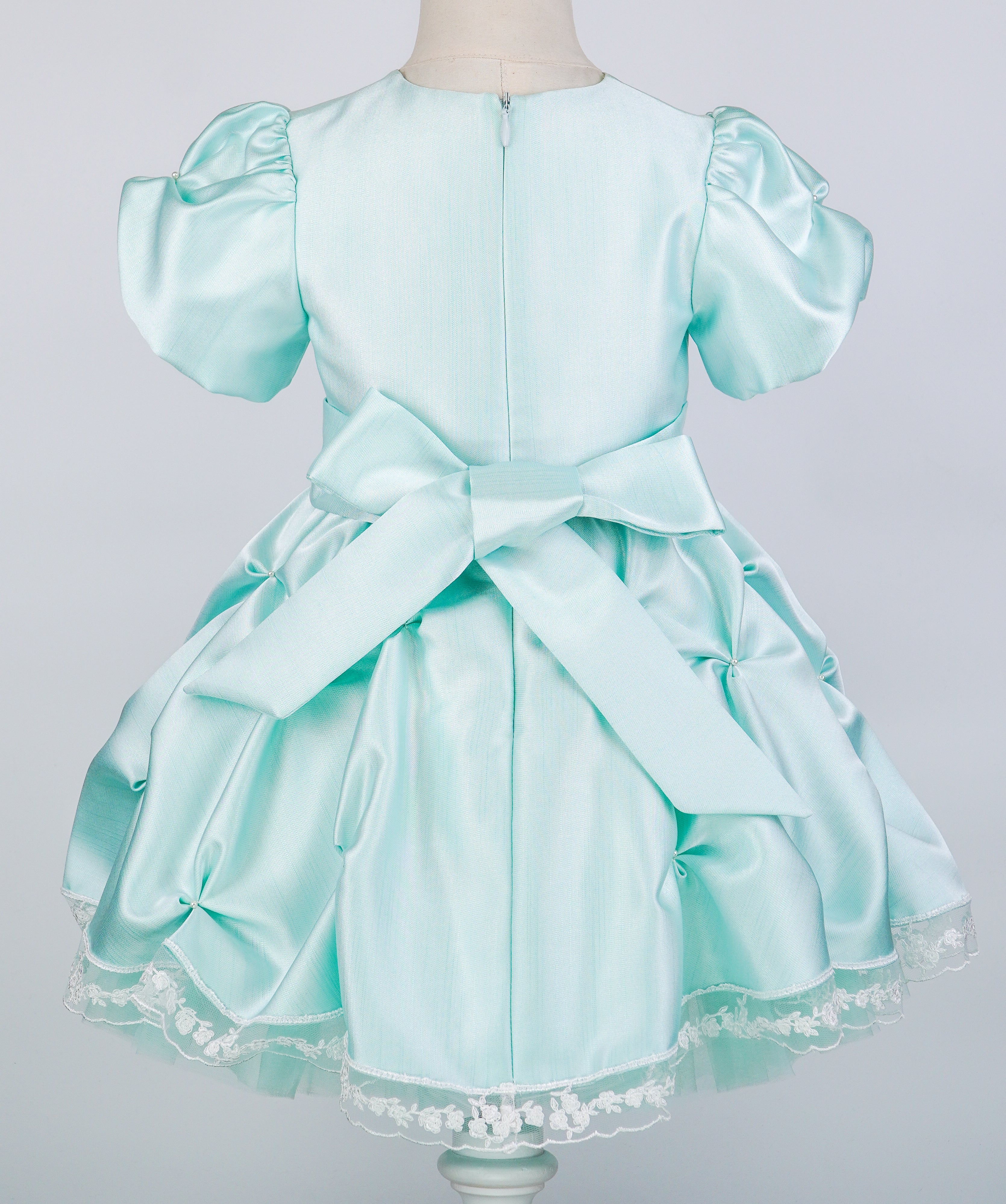 04044 CINDERELLA HANDMADE BABY GIRL DRESS-MINT GREEN