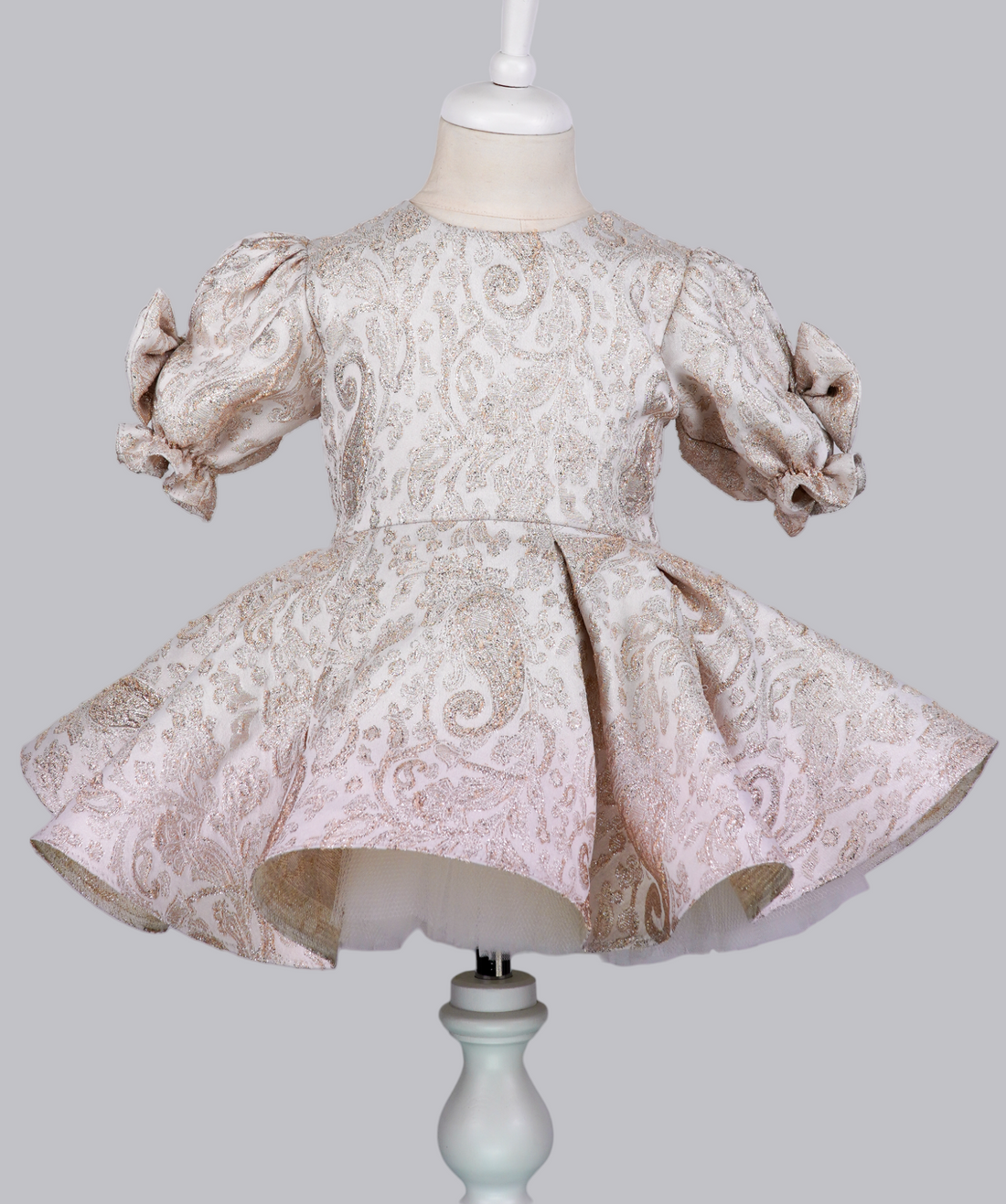 04131 GOLDEN ROSES HANDMADE BABY GIRL DRESS