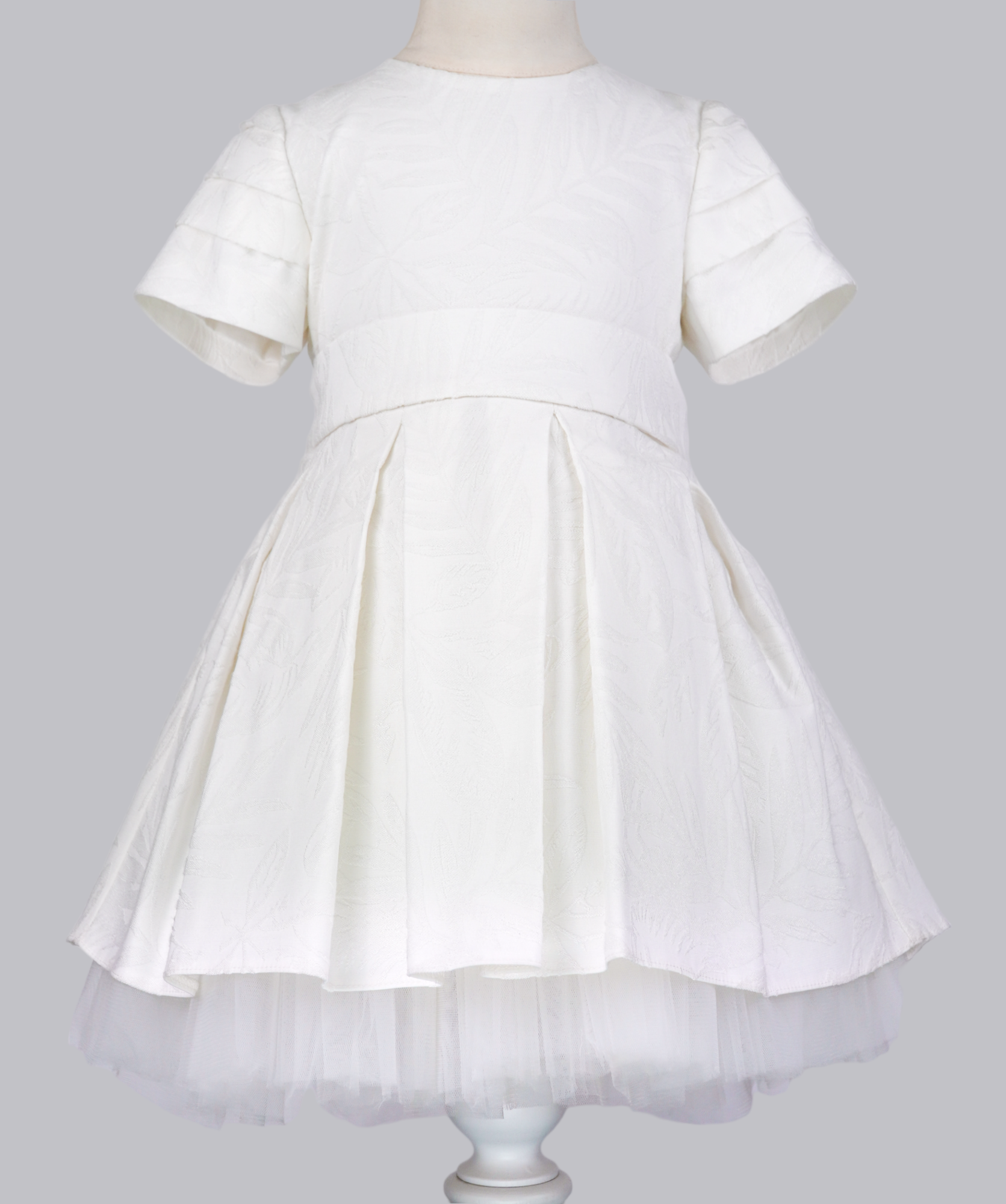 04093 WHITE HANDMADE BABY GIRL DRESS