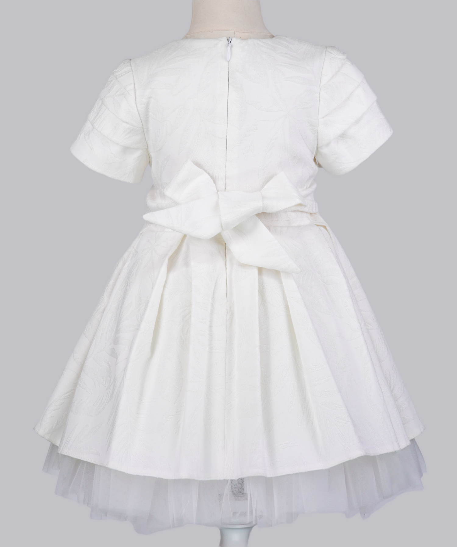 04093 WHITE HANDMADE BABY GIRL DRESS