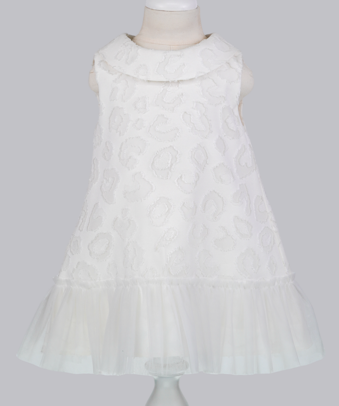 04094 WHITE HANDMADE BABY GIRL DRESS