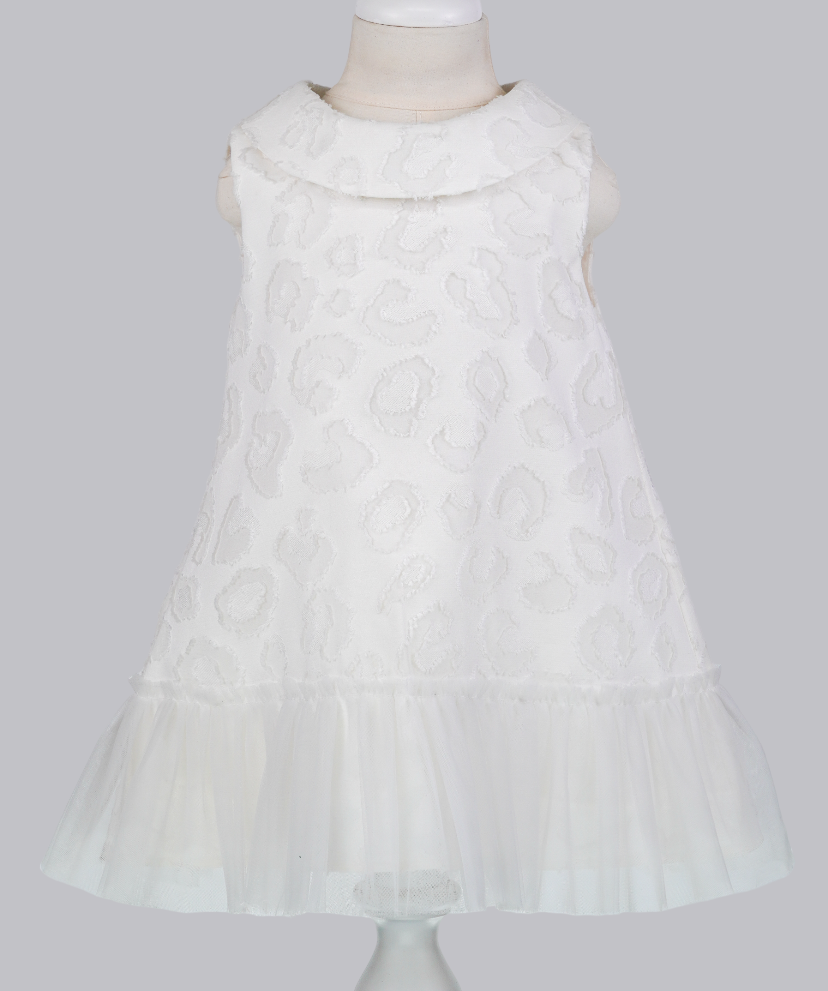 04094 WHITE HANDMADE BABY GIRL DRESS