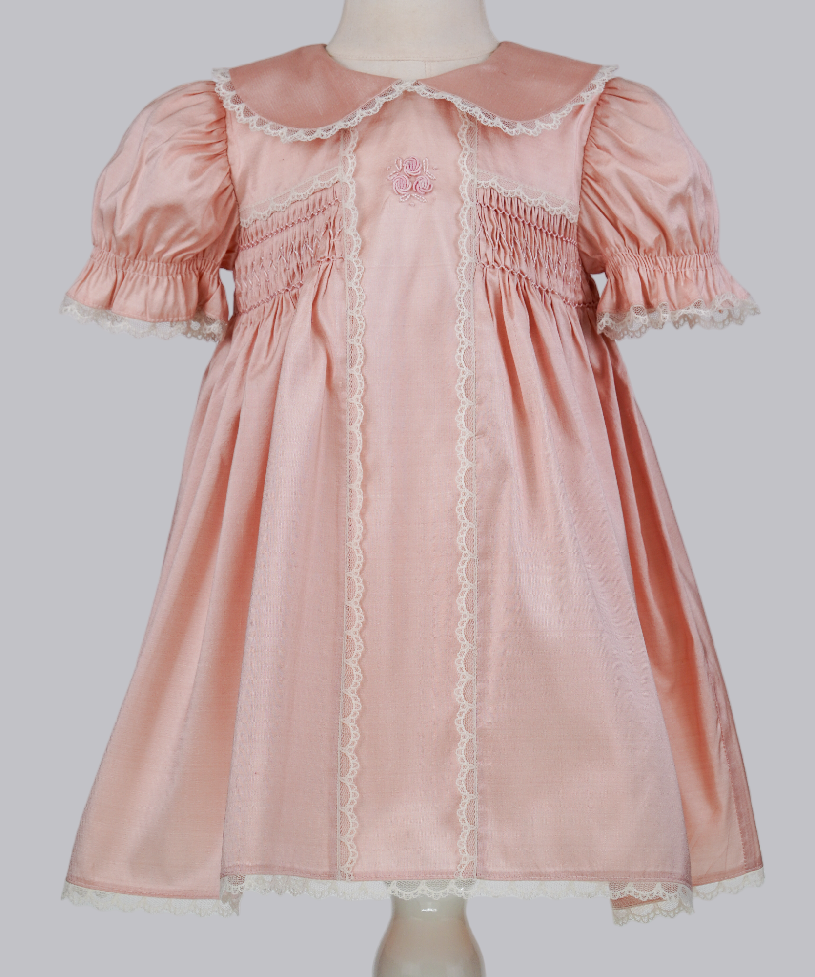 04029 SILK PLITTING HANDMADE BABY GIRL DRESS