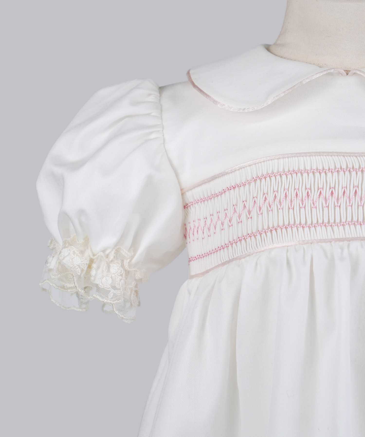 04008 PINK EMBROIDERY PLITTING BABY GIRL DRESS