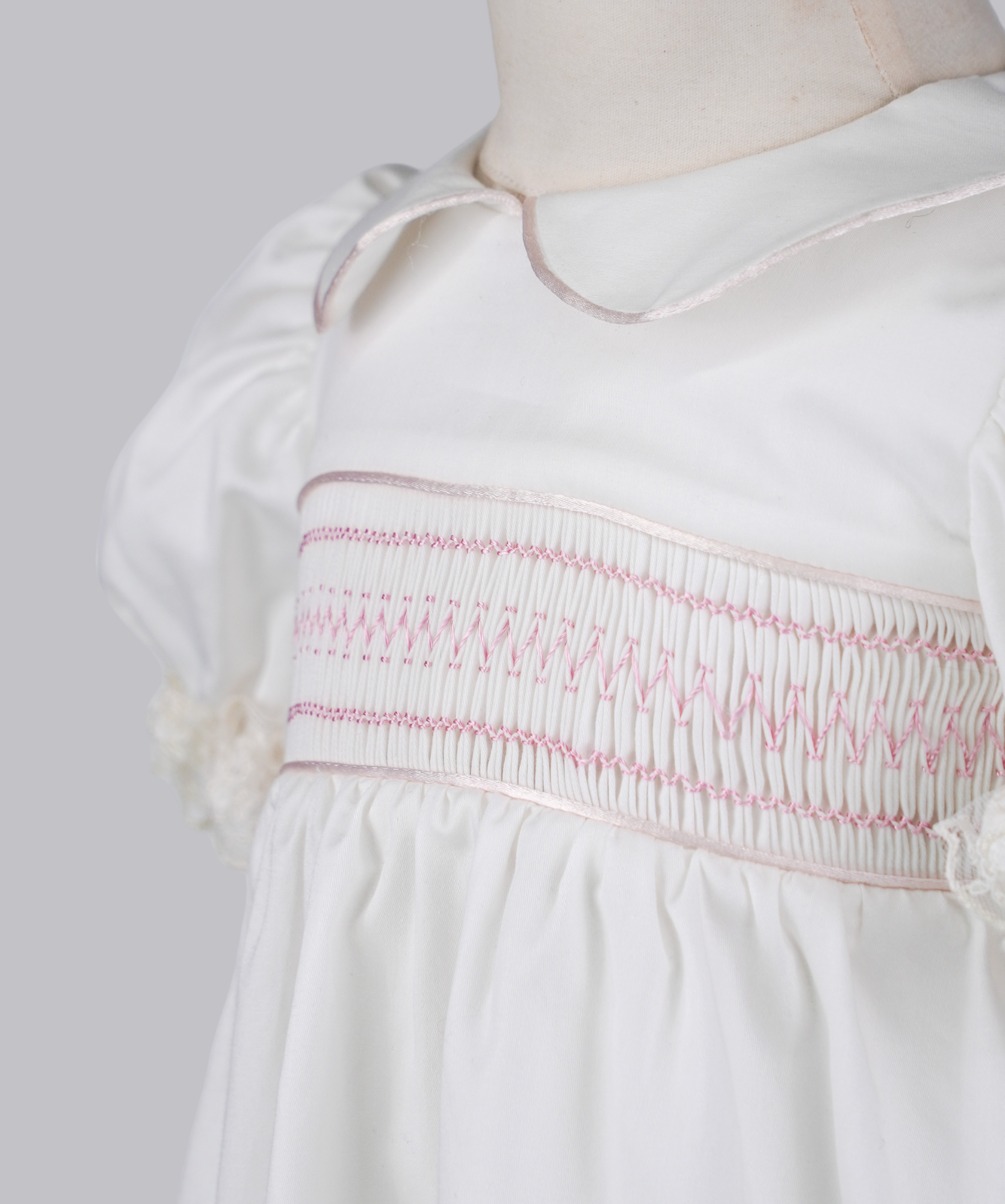 04008 PINK EMBROIDERY PLITTING BABY GIRL DRESS