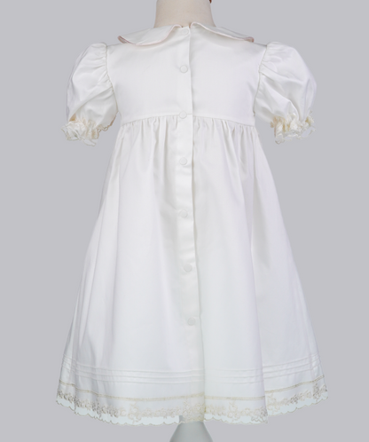 04008 PINK EMBROIDERY PLITTING BABY GIRL DRESS