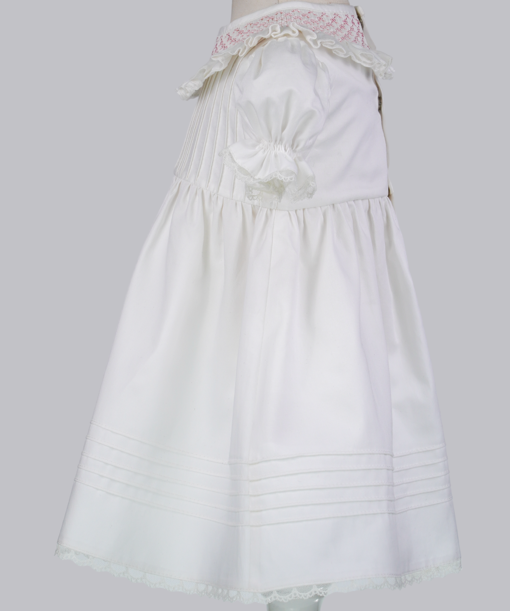 04114 COLLAR PLITING HANDMADE BABY GIRL DRESS