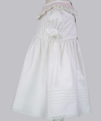 04114 COLLAR PLITING HANDMADE BABY GIRL DRESS