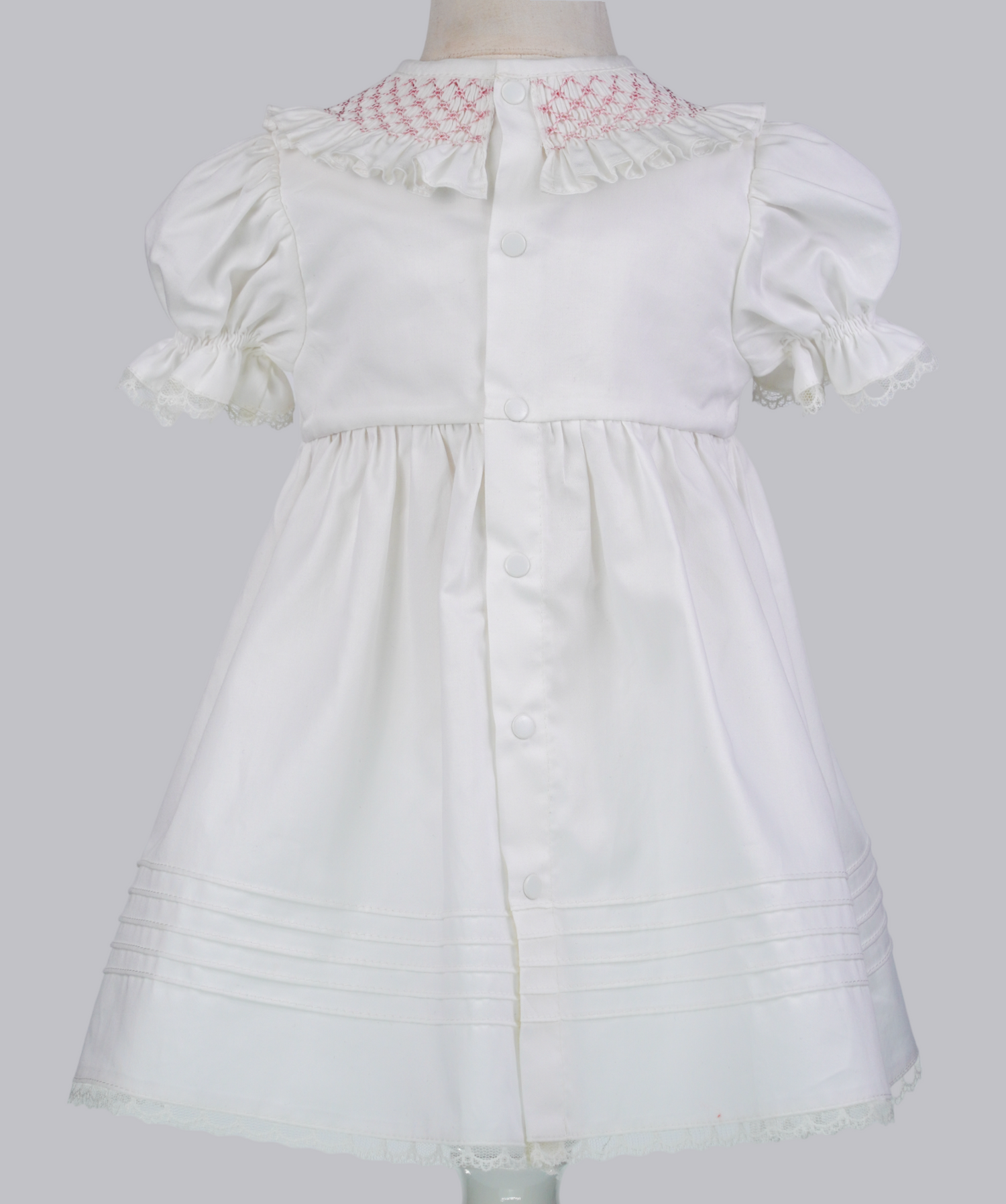 04114 COLLAR PLITING HANDMADE BABY GIRL DRESS