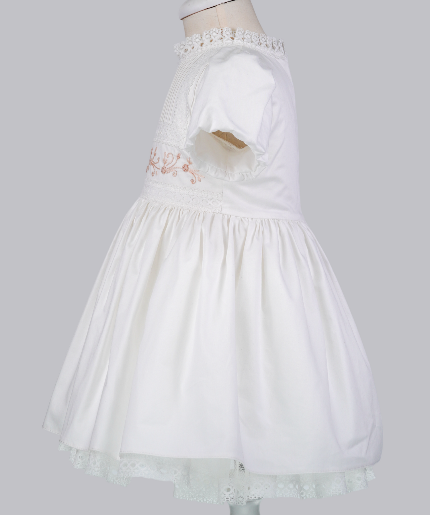 04129 PLUFFY HANDMADE EMBROIDERY BABY GIRL DRESS