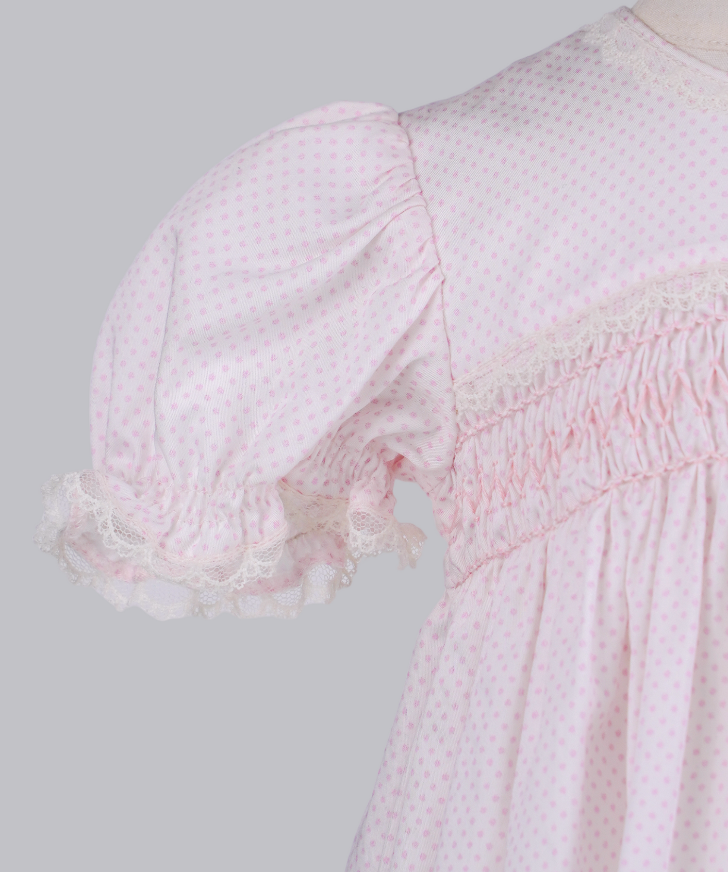 04017 PINK EMBROIDERY PLITTING BABY GIRL DRESS