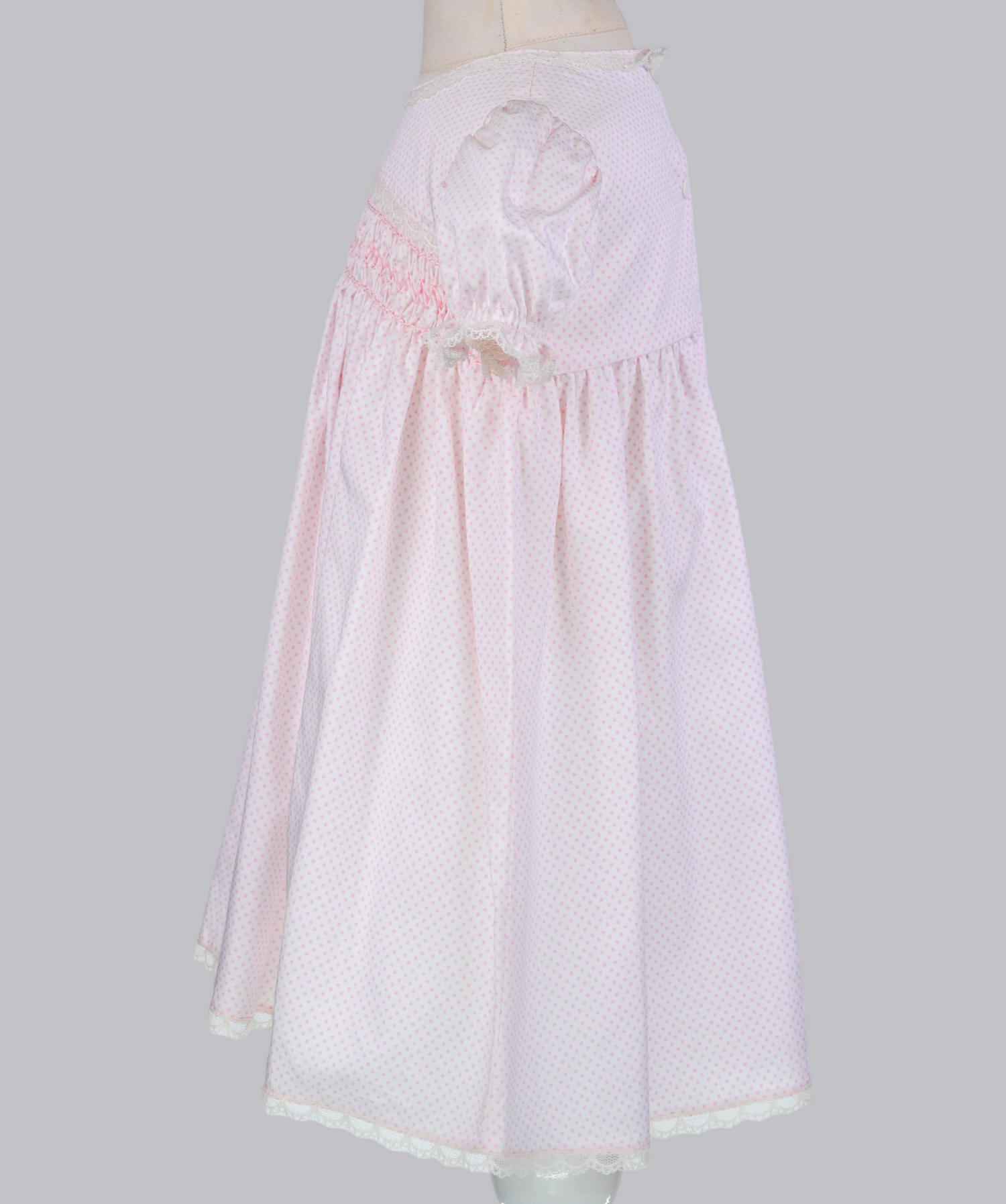 04017 PINK EMBROIDERY PLITTING BABY GIRL DRESS