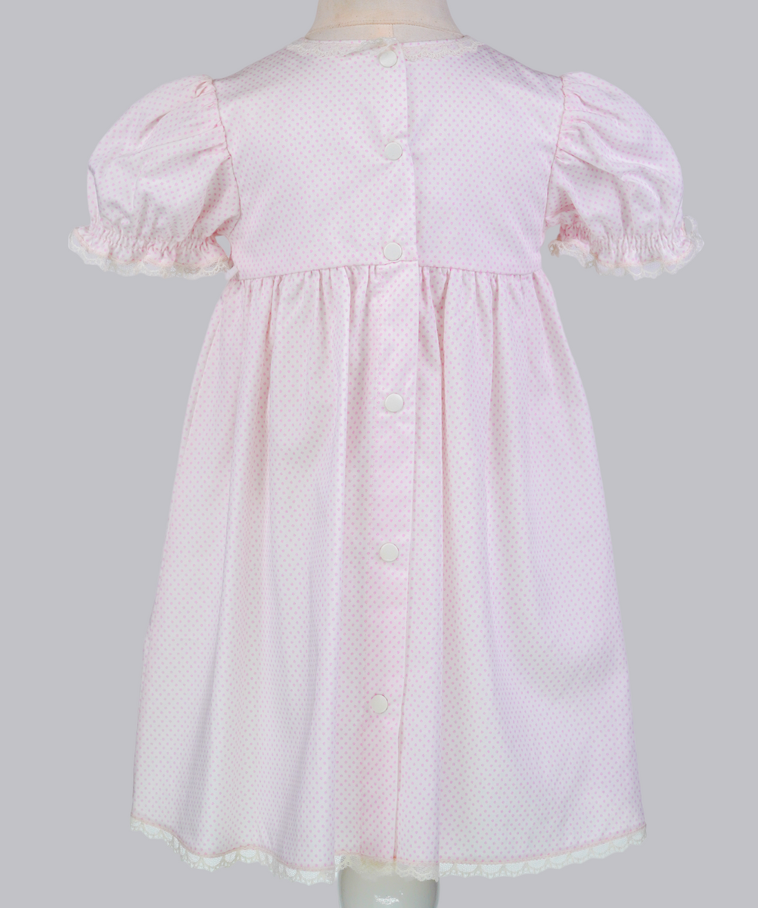 04017 PINK EMBROIDERY PLITTING BABY GIRL DRESS