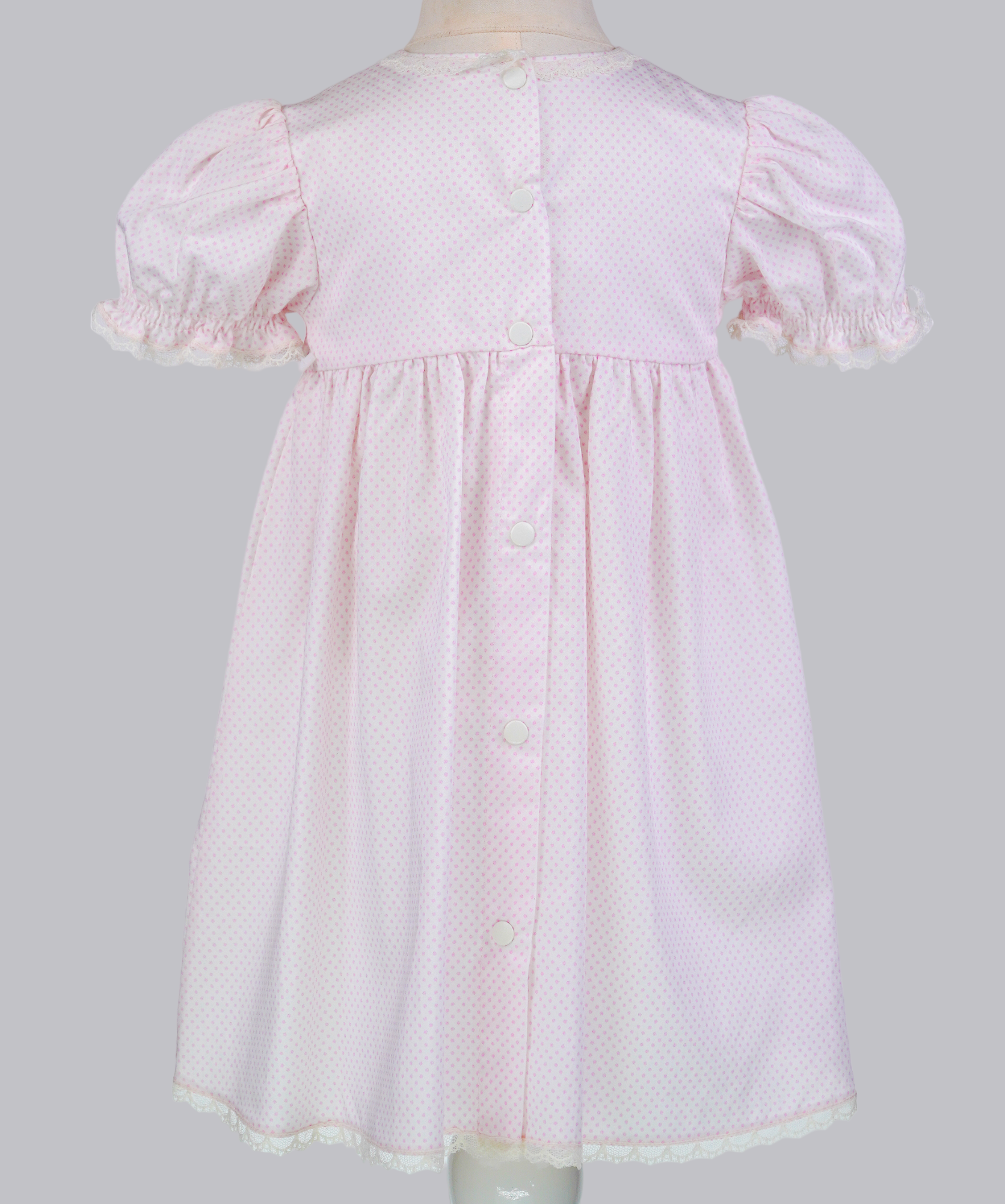 04017 PINK EMBROIDERY PLITTING BABY GIRL DRESS