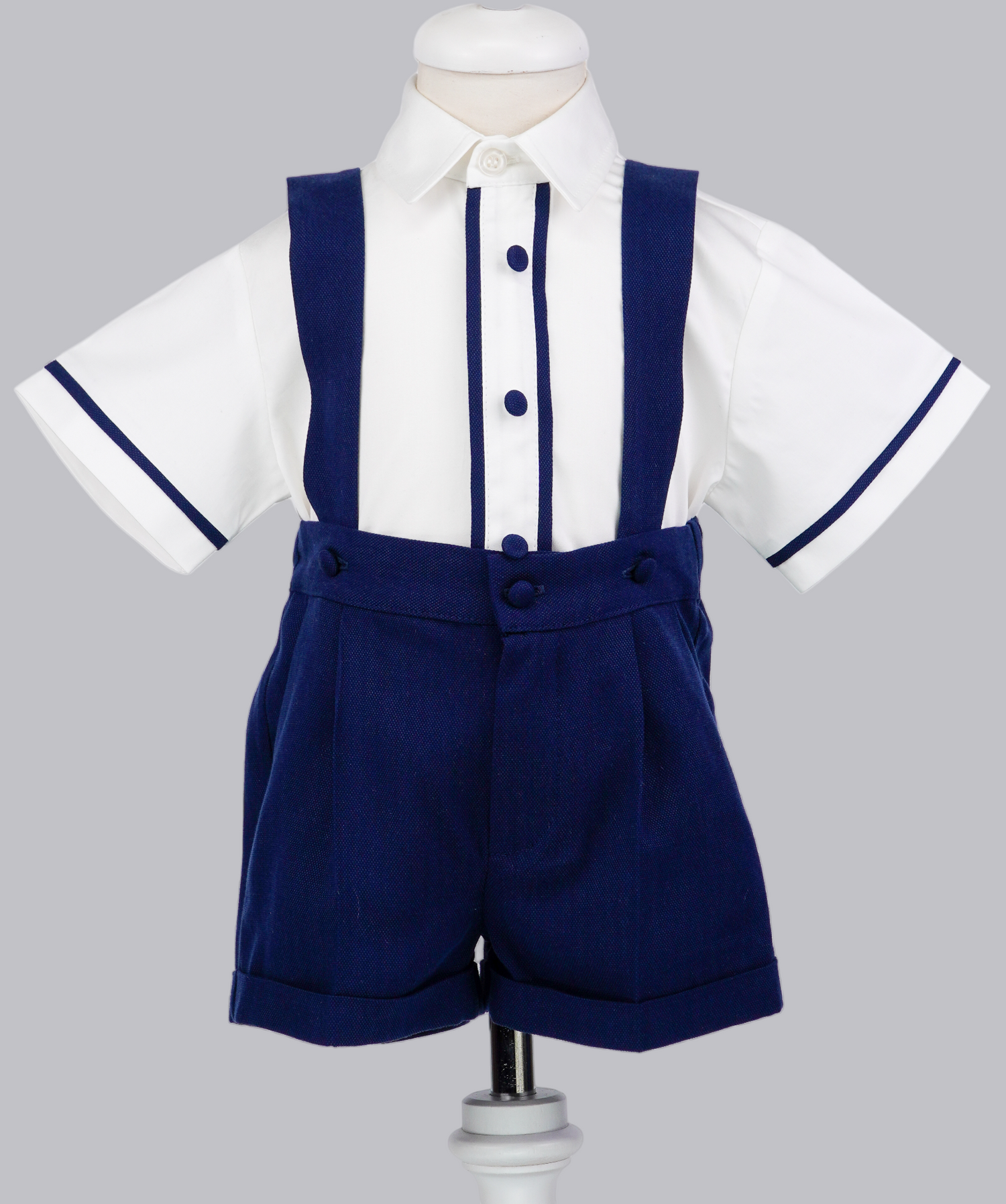 05052 HANDMADE SUSPENDER DETAIL SHORT SET-NAVY BLUE