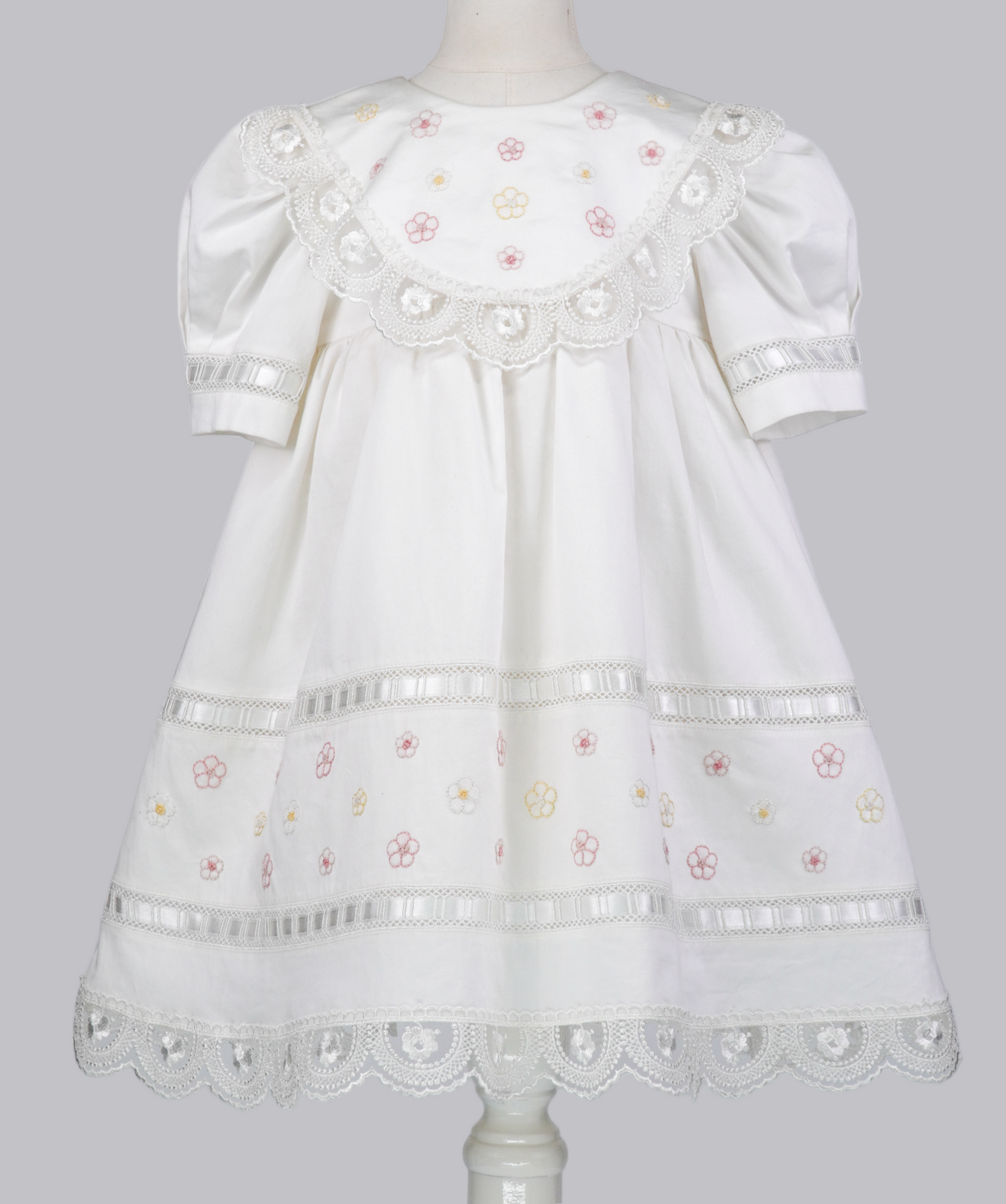 04036 COLORFUL DAISIES HANDMADE BABY GIRL DRESS