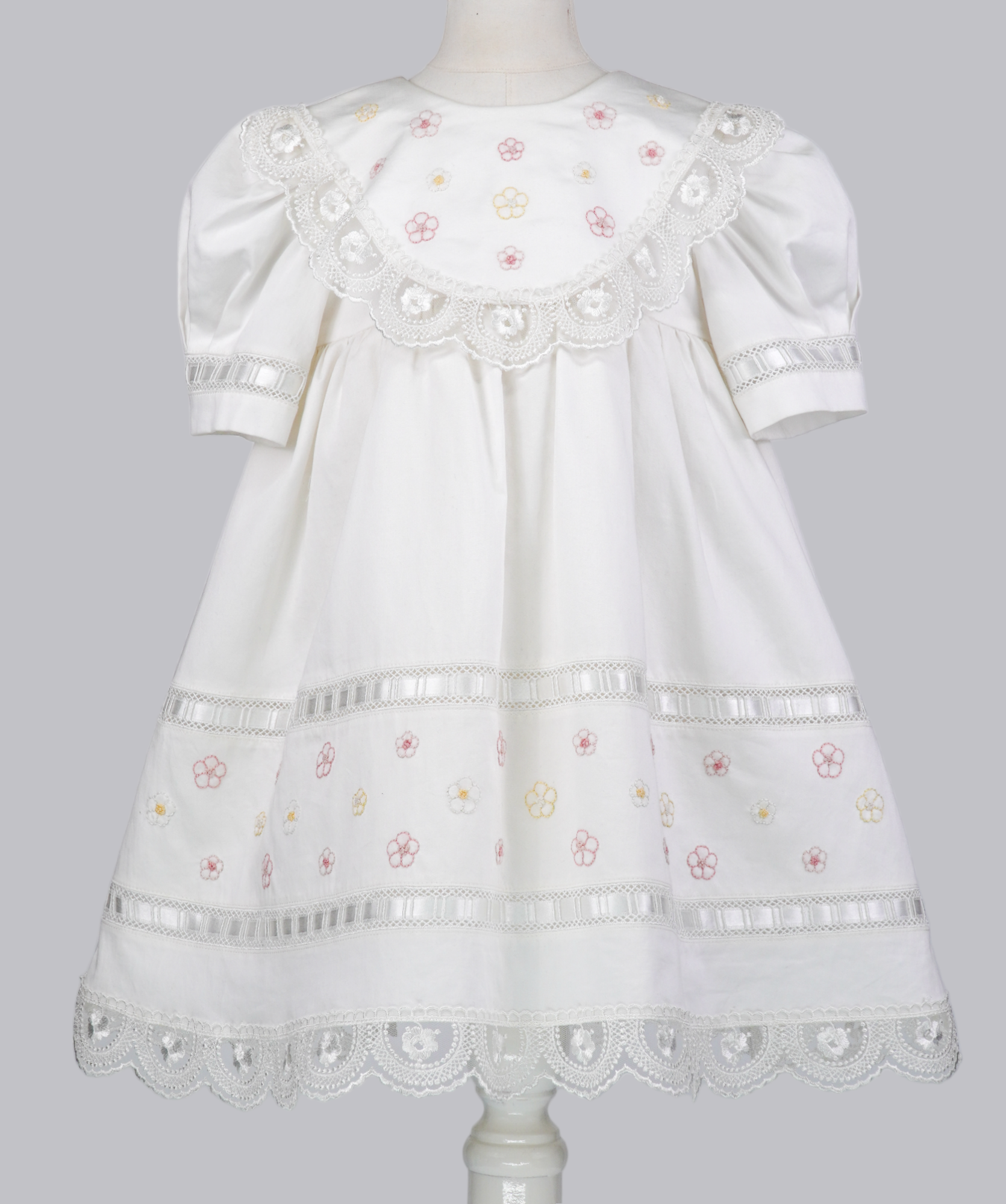 04036 COLORFUL DAISIES HANDMADE BABY GIRL DRESS