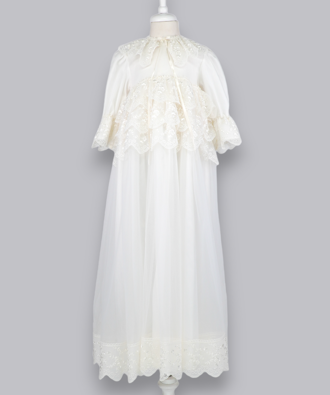 04120 LUXURY EMBROIDERY CHRISTENING GOWN BABY GIRL DRESS