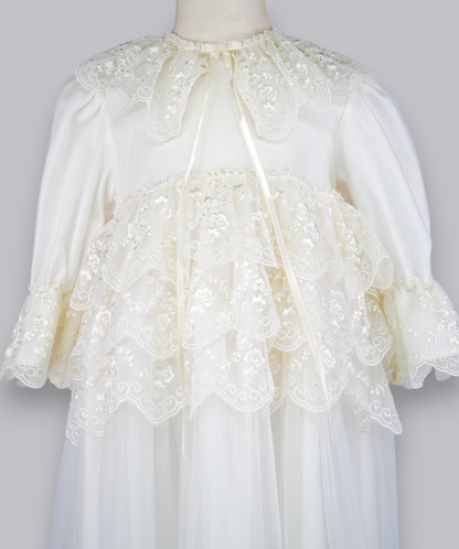 04120 LUXURY EMBROIDERY CHRISTENING GOWN BABY GIRL DRESS